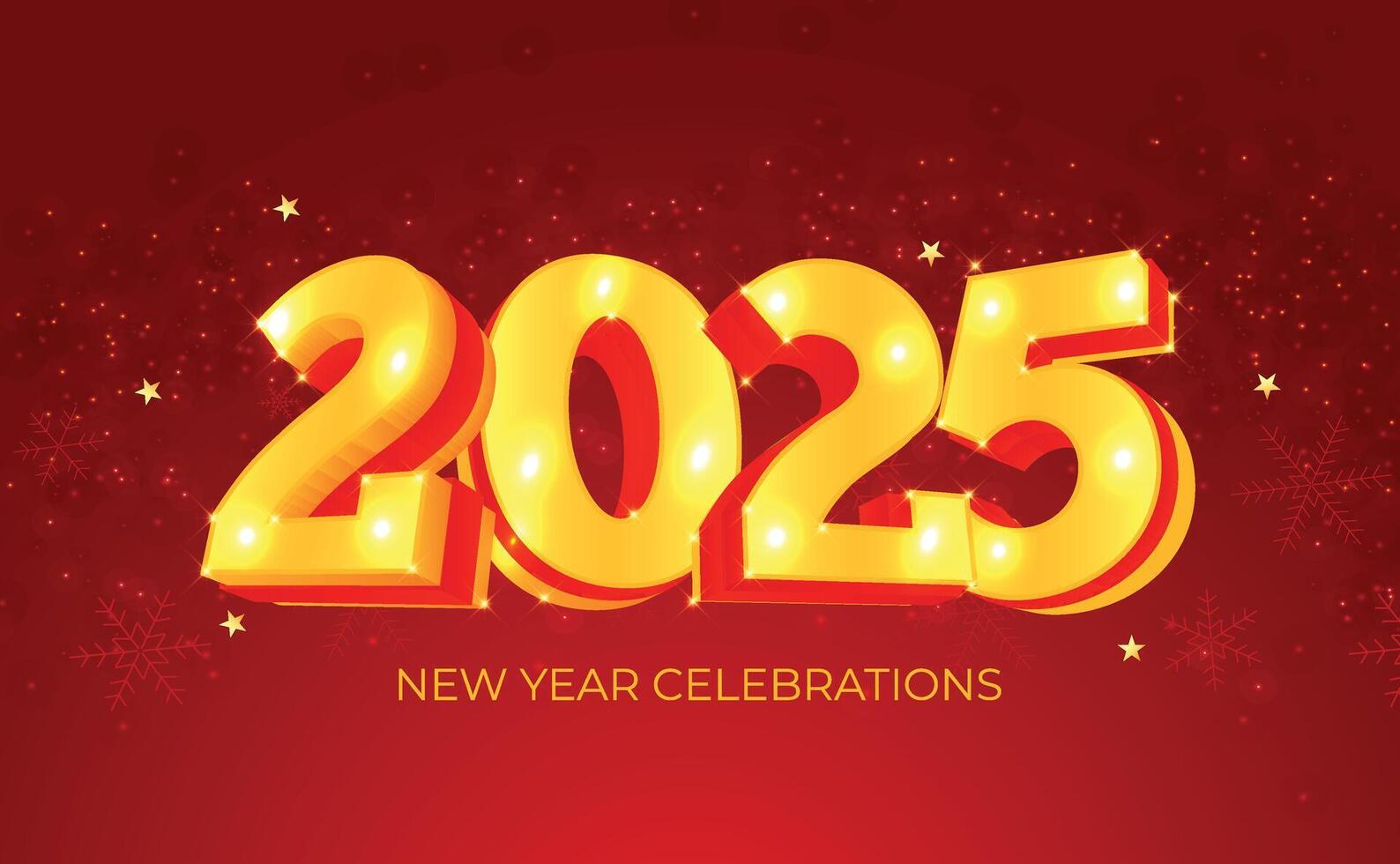 2025 Happy New Year background Banner with numbers new year celebration vector