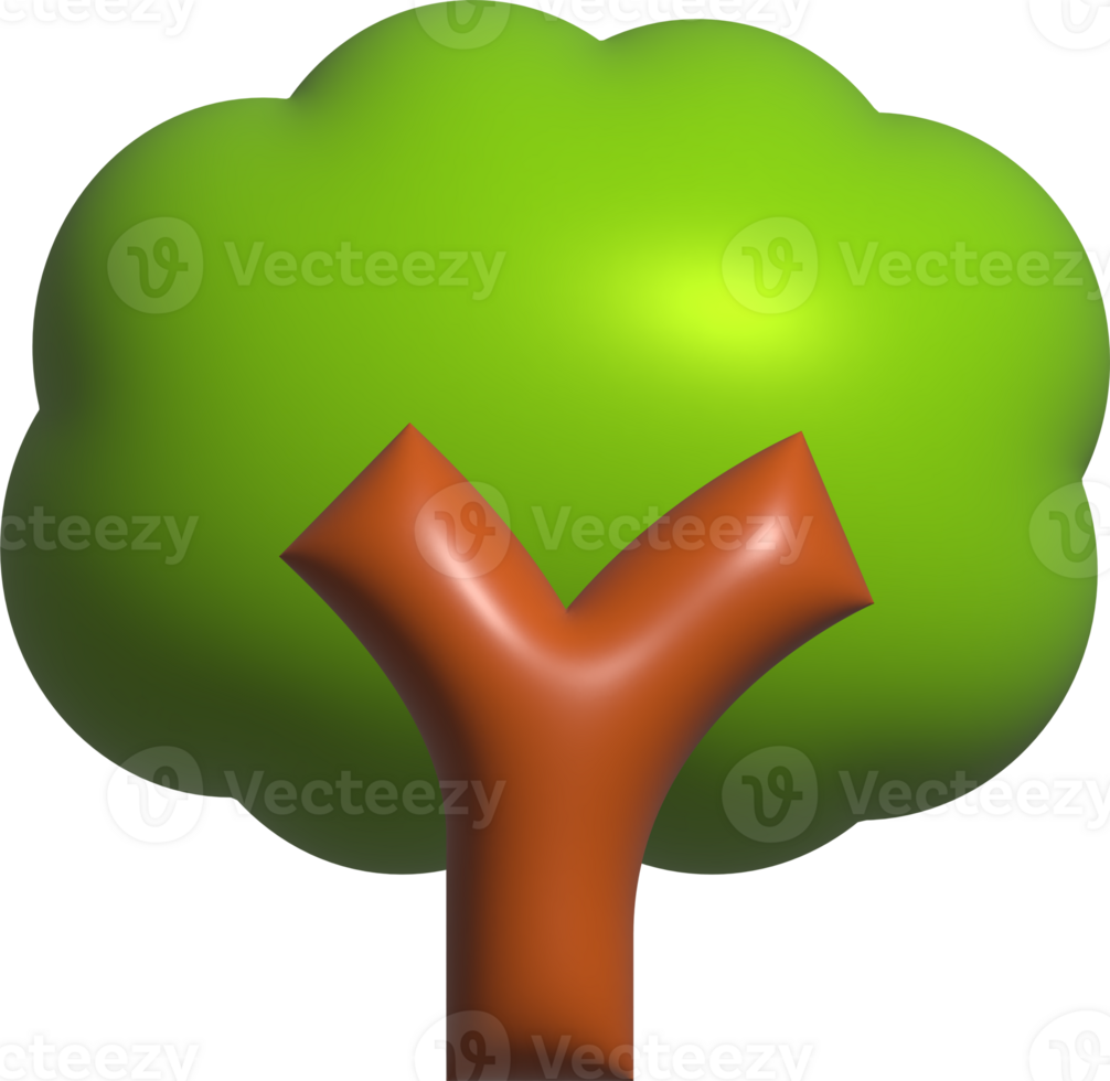 3D tree isolated background for nature, environment, decoration, element, poster illustration png