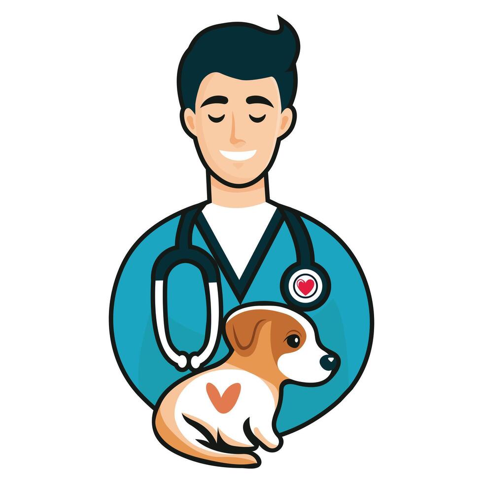 logo for a veterinary clinic flat isolated on white background vector