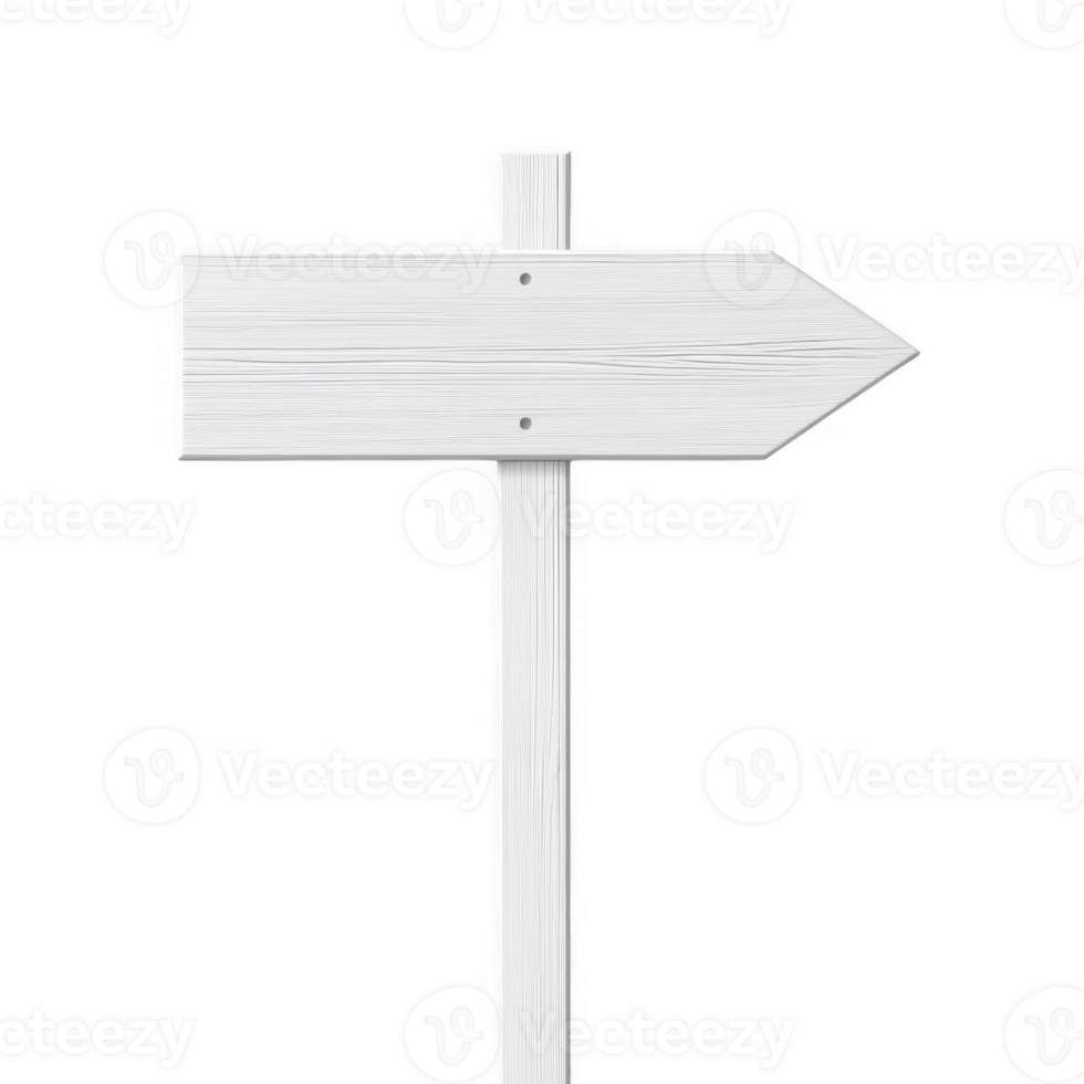 Wooden arrow sign mockup pointing to the right, isolated on transparent background, perfect for indicating direction png
