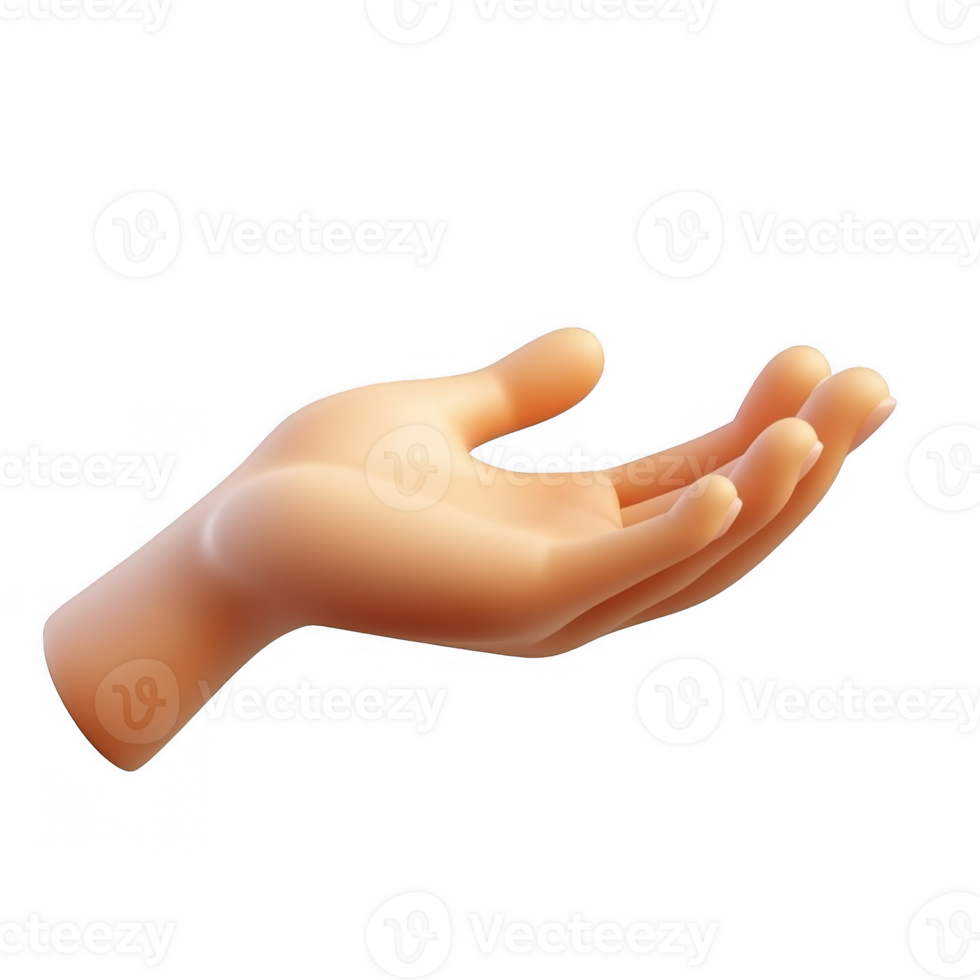 3d icon Cartoon hand holding something, isolated on transparent background, perfect for your projects png