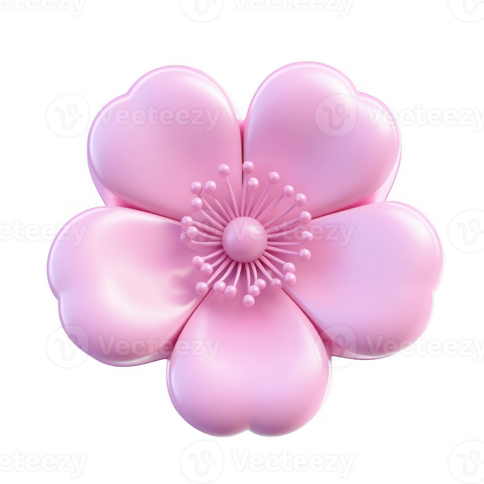 3d icon Golden accented pink cherry blossom plum Chinese New Year blooming against transparent backdrop, symbolizing spring renewal in delicate png