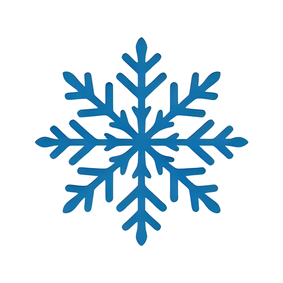 Flat Illustration of a Blue Snowflake on transparant Background png