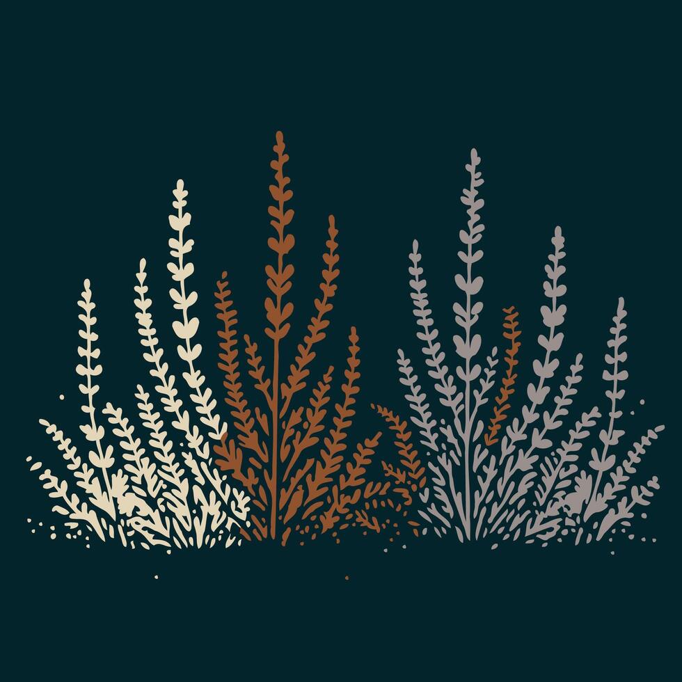 A group of plants on a dark background vector