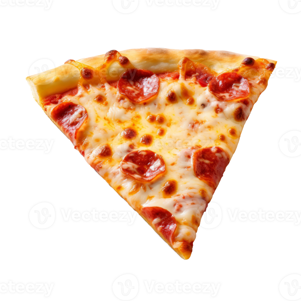 Delicious pepperoni pizza slice with melted cheese and crispy crust png