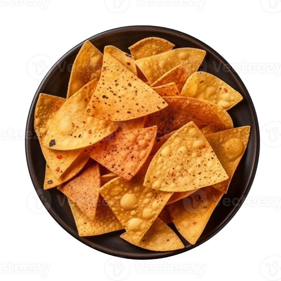 A bowl of crispy tortilla chips ready for snacking and dipping png