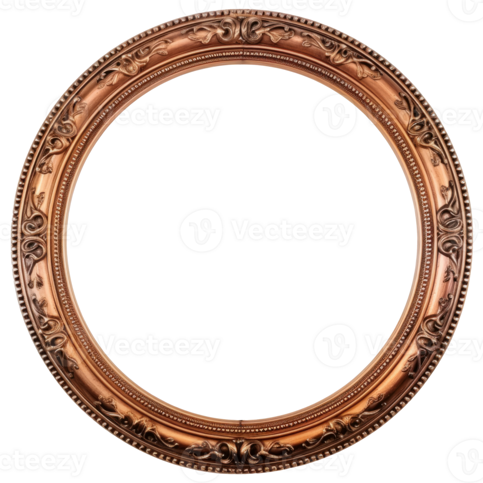 Ornate circular decorative frame with intricate design for artwork display png
