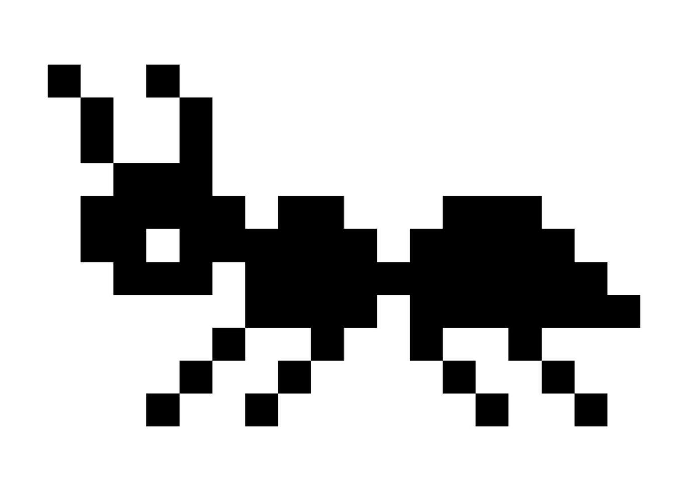 cute ant. Pixel art line icon. monochrome retro art. vector