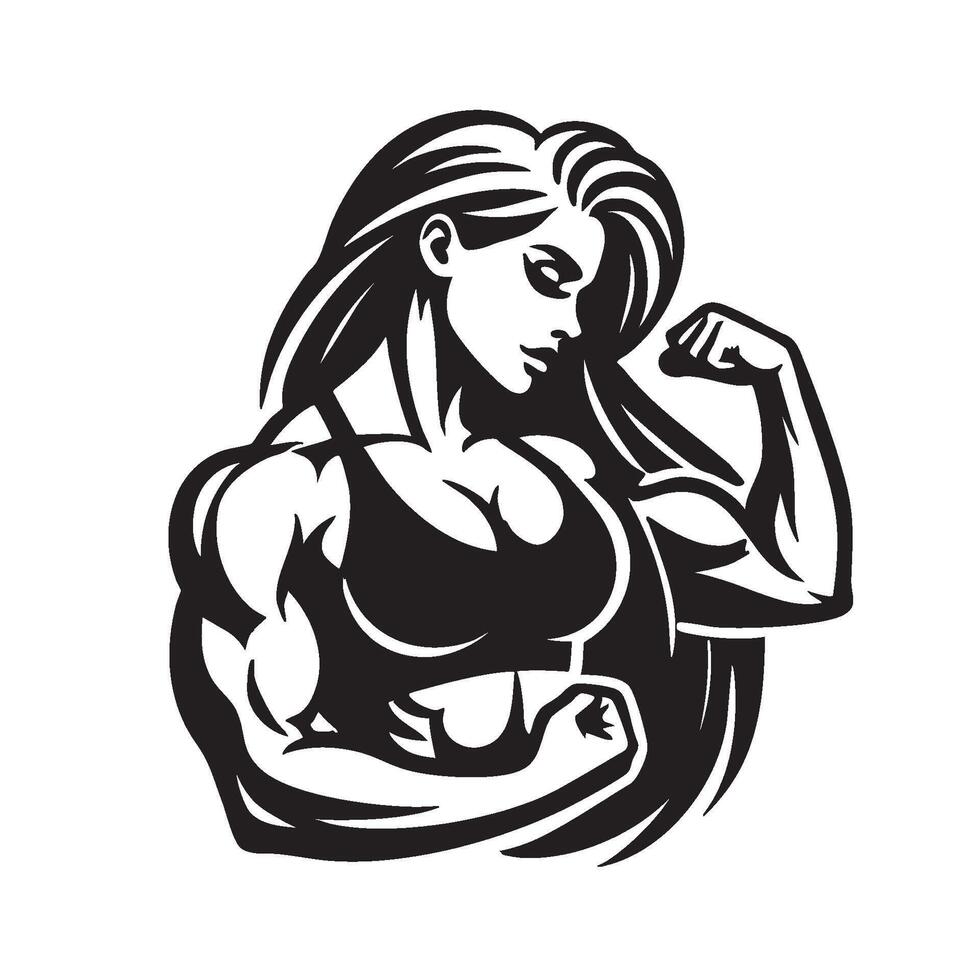 Woman Bodybuilder Logo Design vector