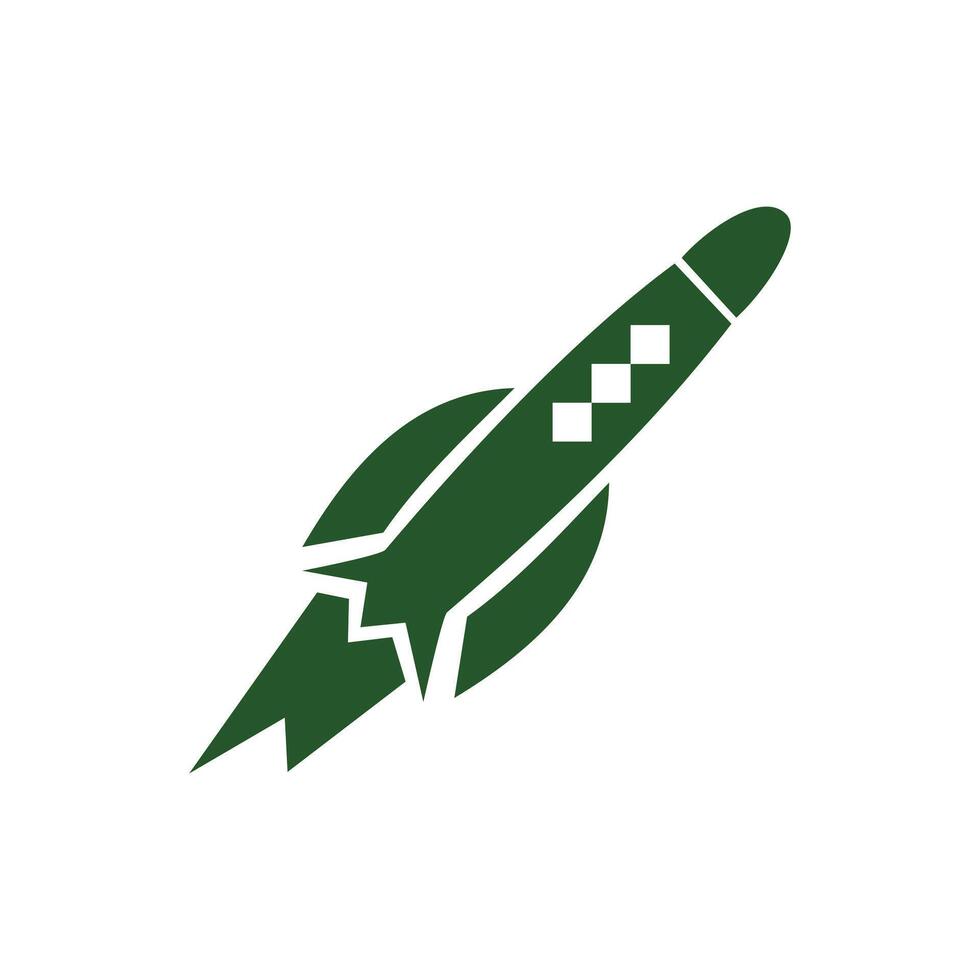 Rocket icon design template. Startup logo sign in flat style. Spaceship illustration on white isolated background. Startup business concept. Flat design style modern illustration vector