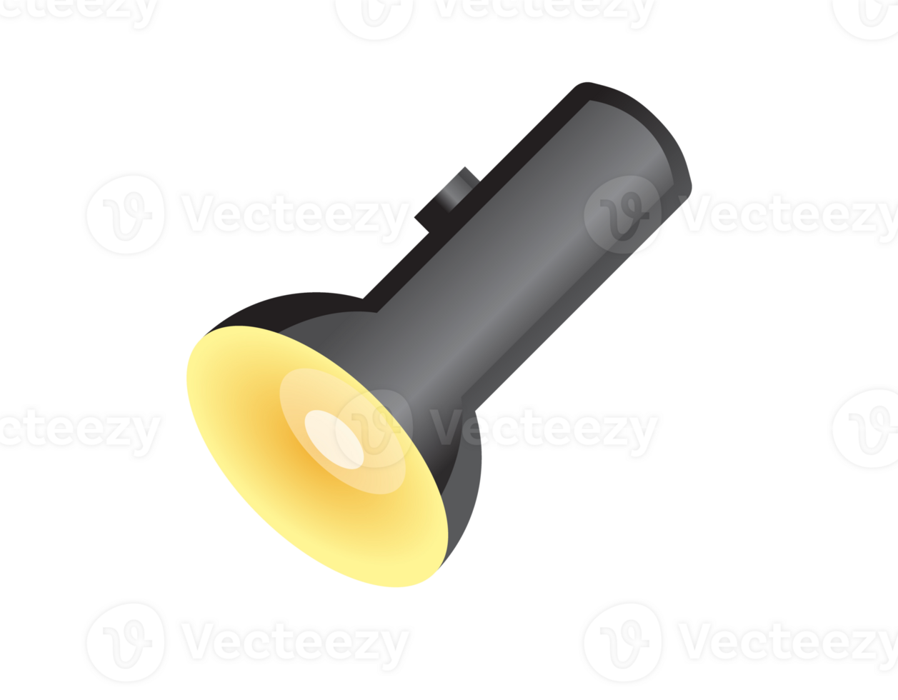 A grey and black flashlight device icon with switch button icon png