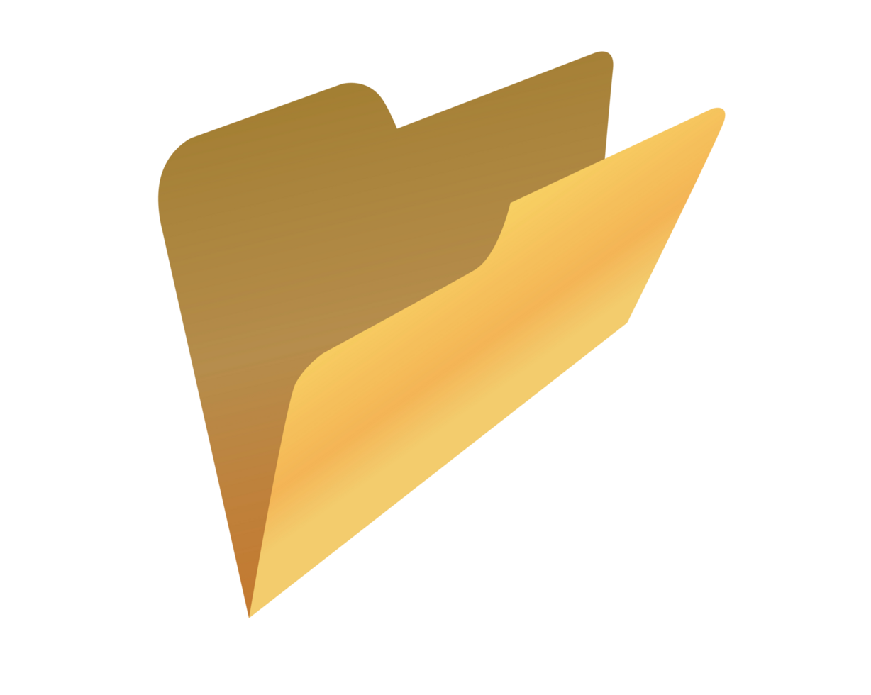 Classic gradient yellow computer empty file folder icon with document png