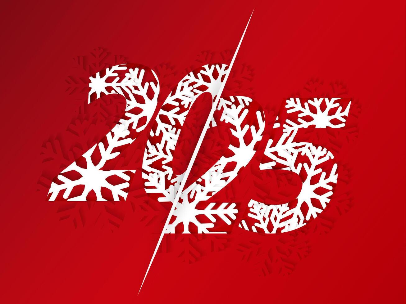 Happy New Year 2025 for design template, postcard, banner. vector