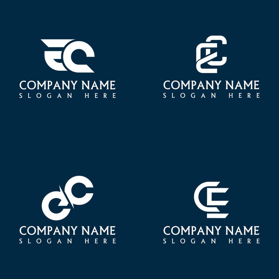 EC letter logo set design vector
