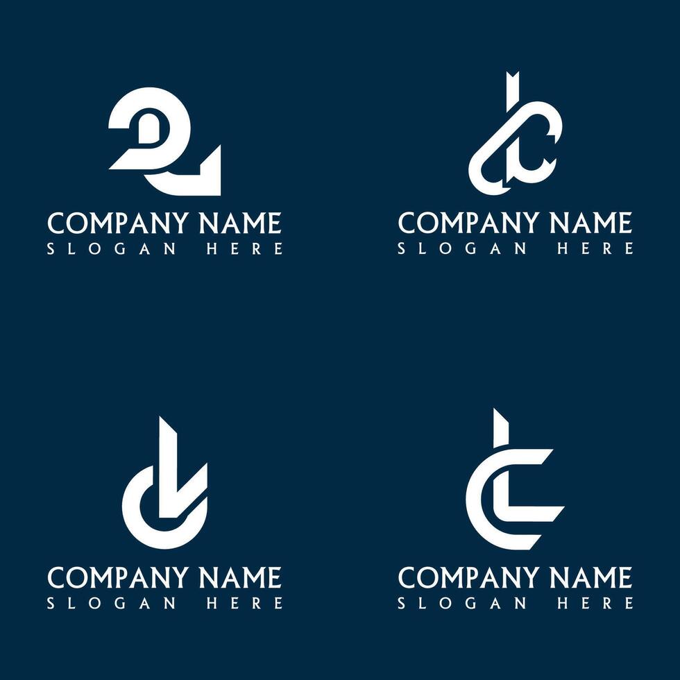 CL LC letter logo set design vector