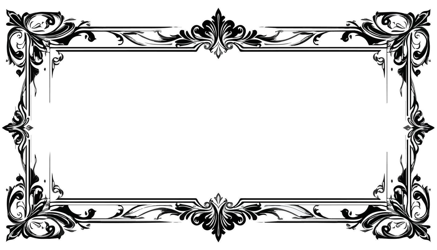 Elegant Art Nouveau Decorative Frame on White Background vector