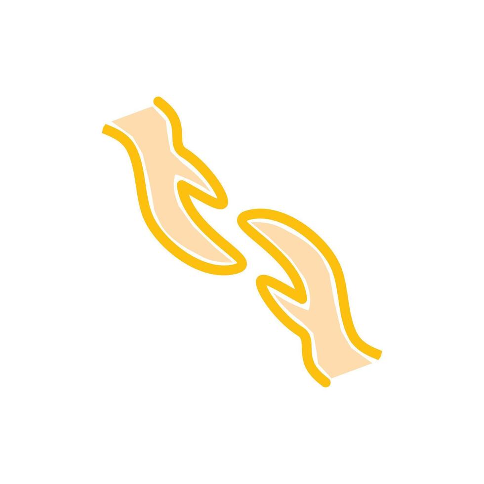 illustration design of two hands that will hold each other. illustration of giving and receiving. illustration of connecting. hand above and hand below vector