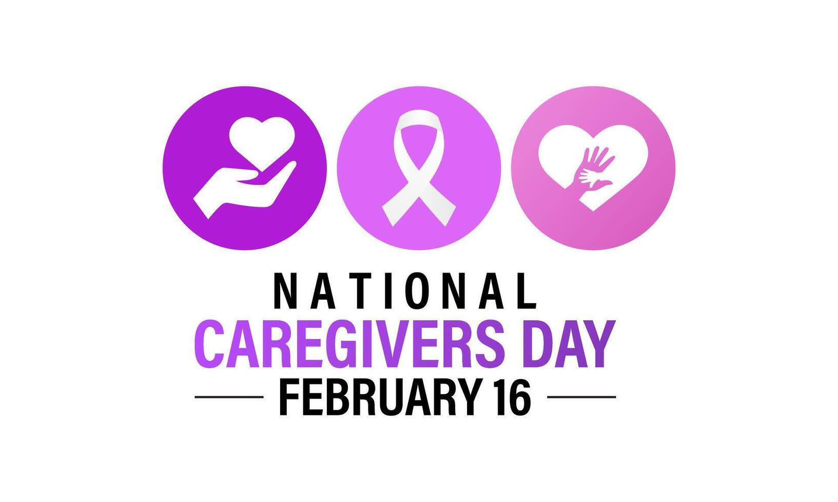 National caregivers day is February background design template. vector