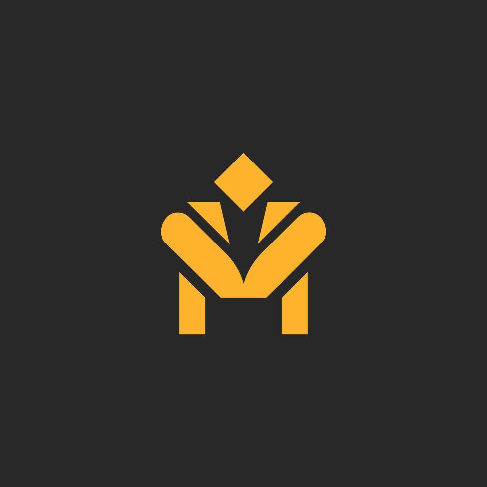 Abstract MV logo design with people icon for business vector