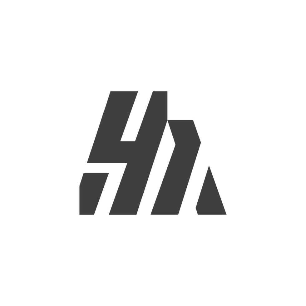 Abstract Black and White letter HM icon logo design , H, M logo vector