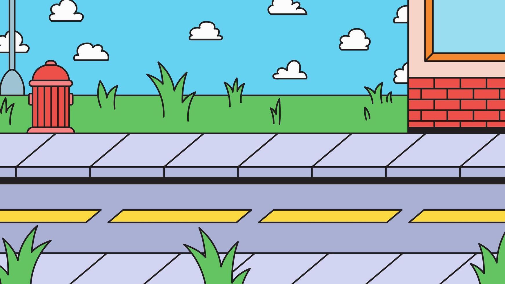 Urban park scene road background illustration vector