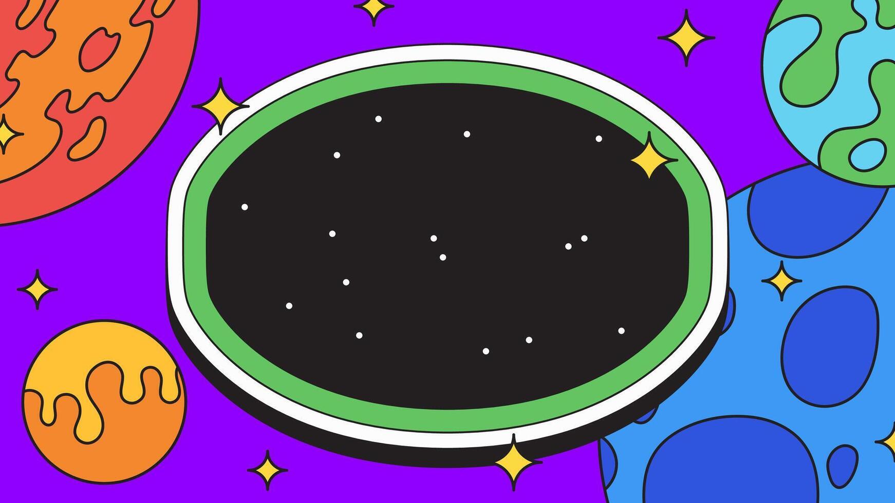 Cosmic Space scene cartoon background illustration vector