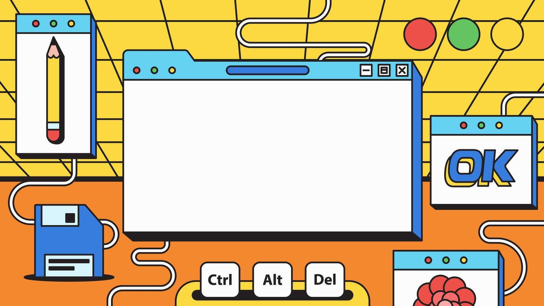 Retro Computer Interface vector