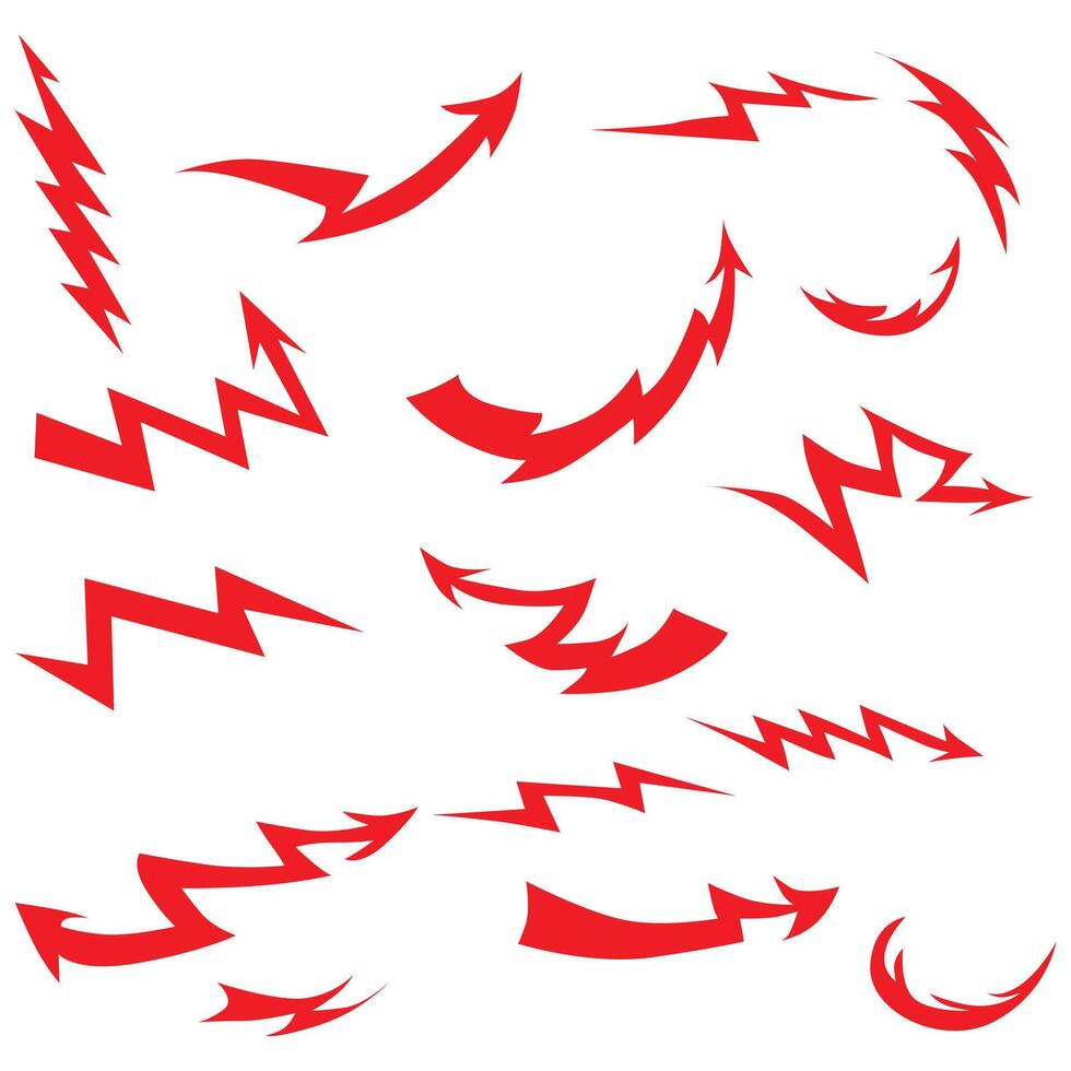 Set of lightning flash icon vector