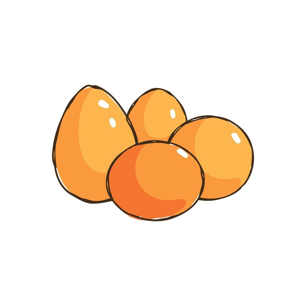 Detailed Graphic of Hand-Drawn Eggs for Artistic Use vector