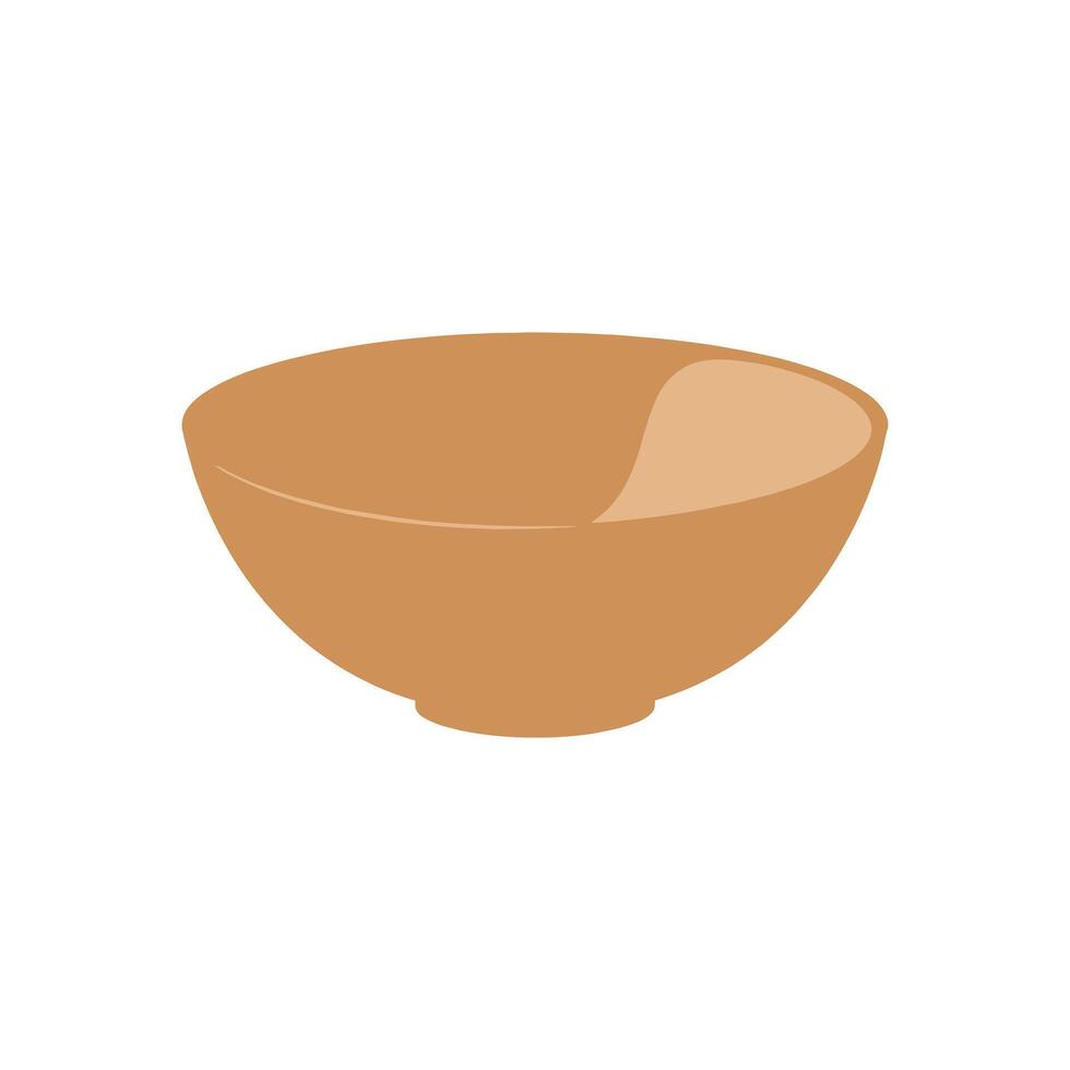 Minimalistic Art Depicting an Empty Bowl for Use in Food or Tableware Designs vector