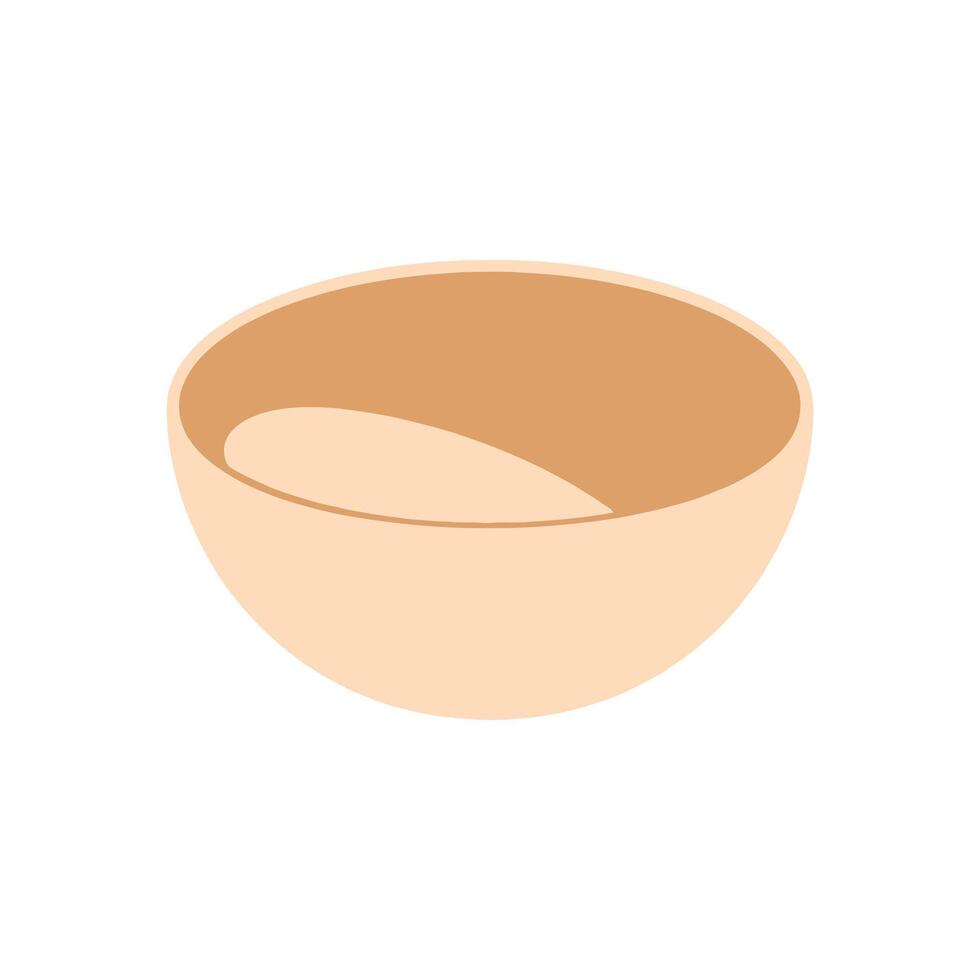 Empty Bowl Illustration Perfect for Minimalist Kitchen or Dining Themes vector