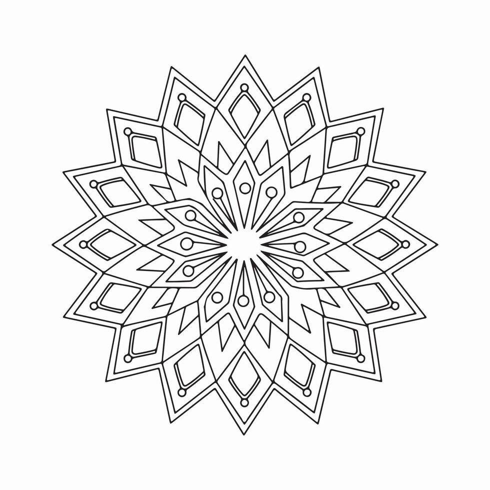 Intricate Black and White Mandala Design for Coloring Books vector