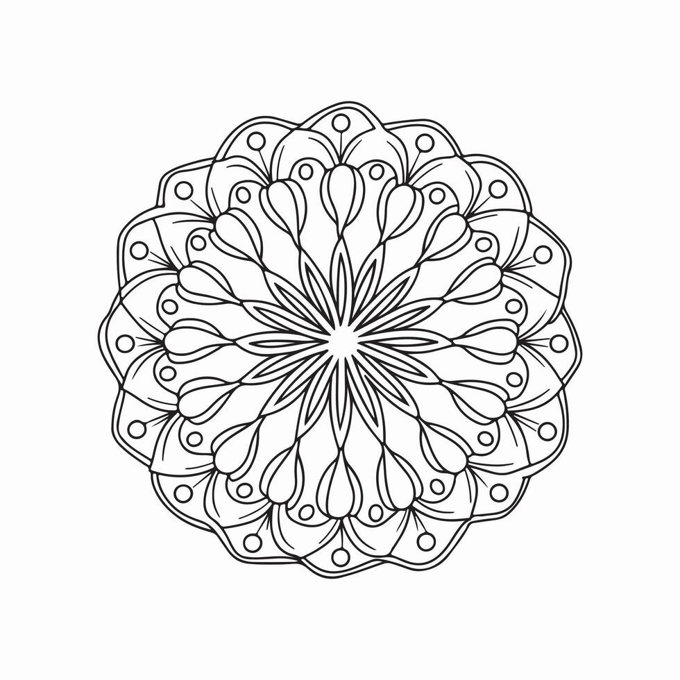 a coloring page with a circular design vector