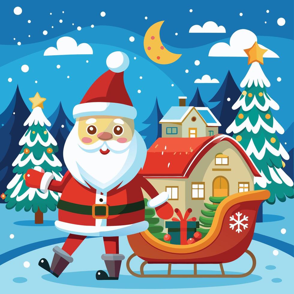 Santa Claus with Sack of Toys vector