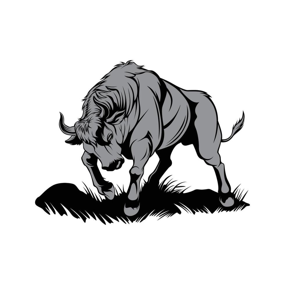 angry Bull illustration vector