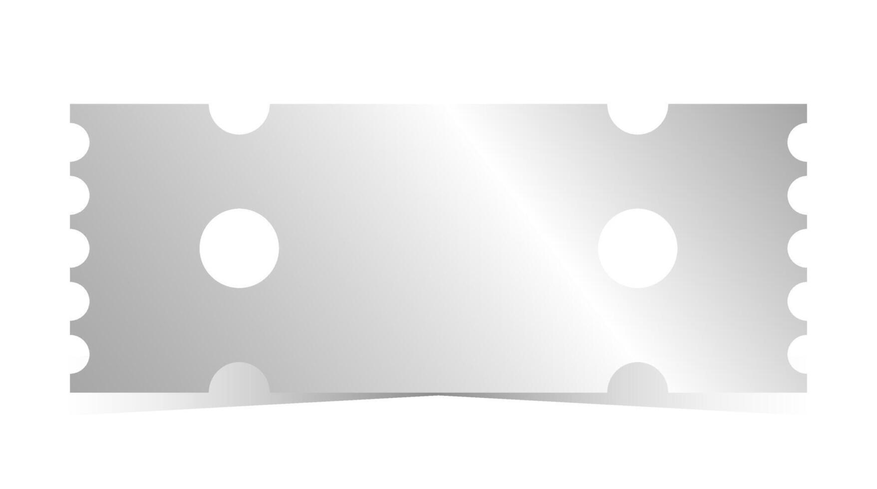 Silver ticket template. Empty chrome coupon blank. illustration on white background vector