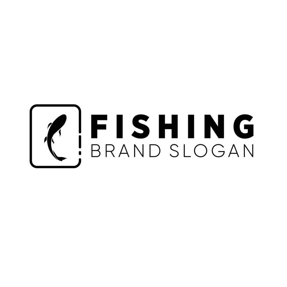 Koi Fish logo with rectangular element vector
