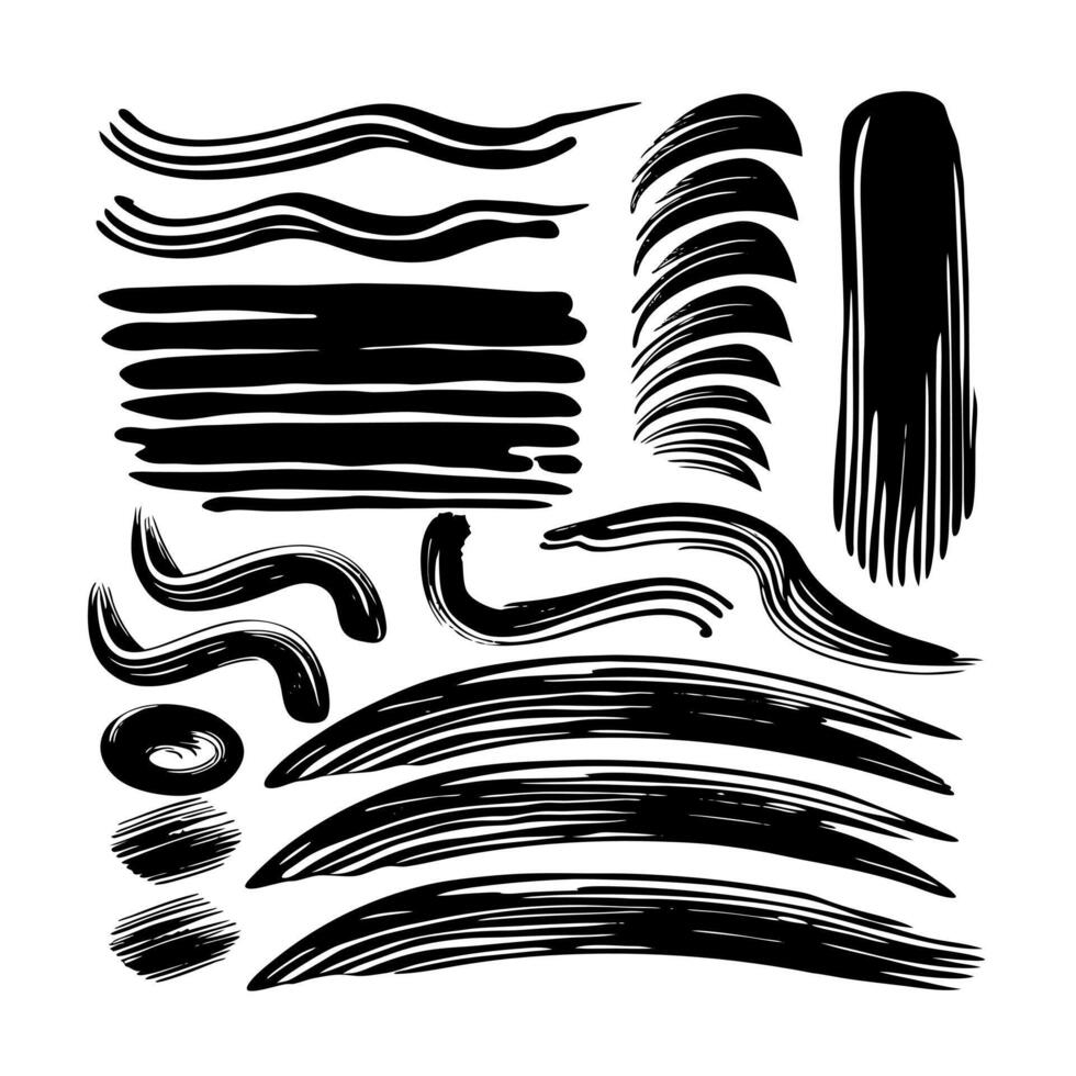 Black Brush Strokes Perfect for Digital Art vector
