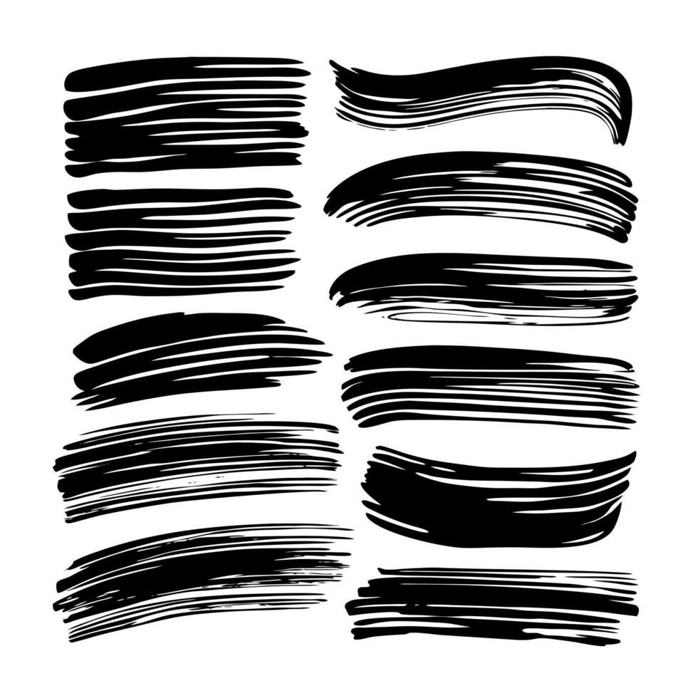 Handcrafted Ink Brush Strokes for Artistic Projects vector