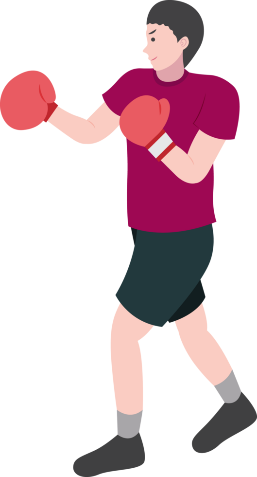 A man in boxing gloves is standing in front of a black background png