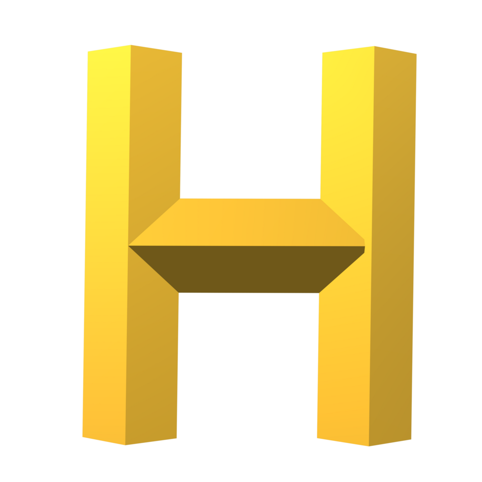 Elegant Texture Gold Letter H png