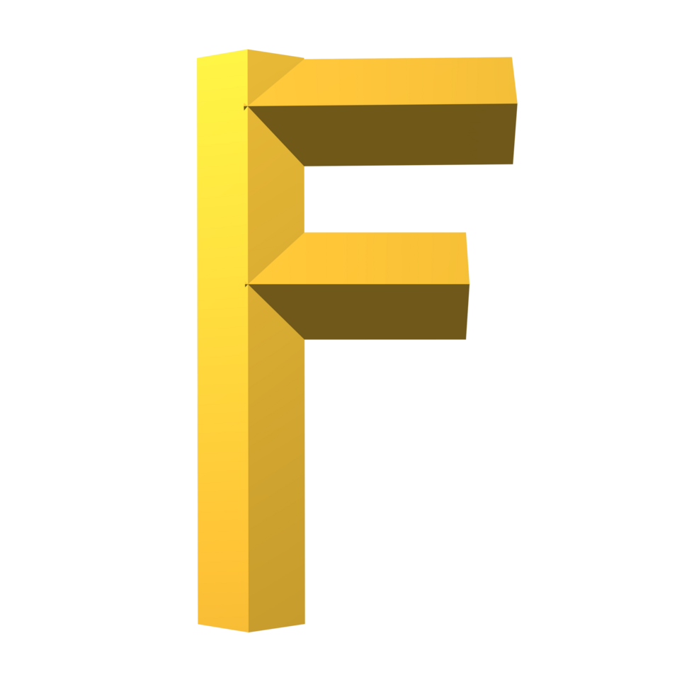 Elegant Texture Gold Letter F png