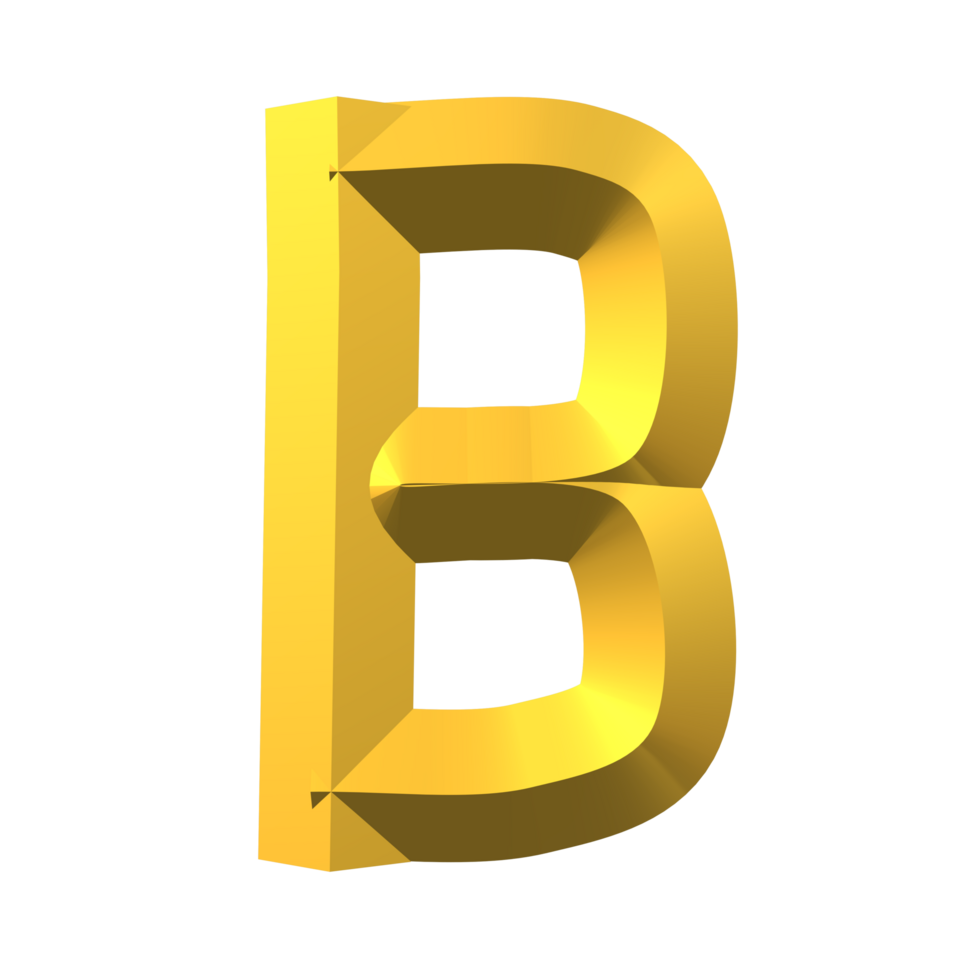 Elegant Texture Gold Letter B png