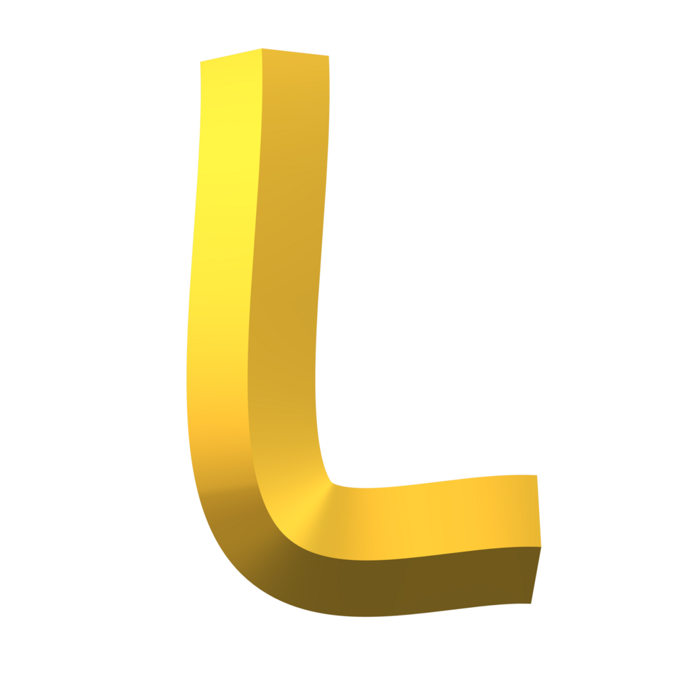 Elegant Texture Gold Letter L png