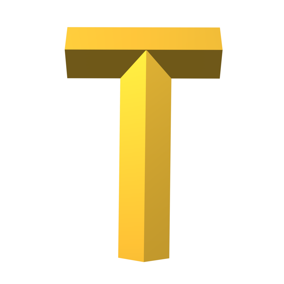 Elegant Texture Gold Letter T png