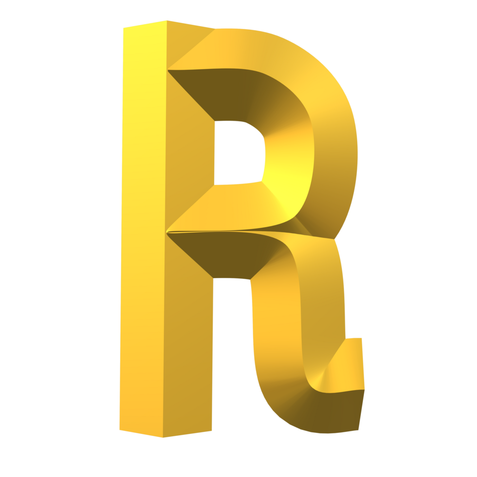 Elegant Texture Gold Letter R png