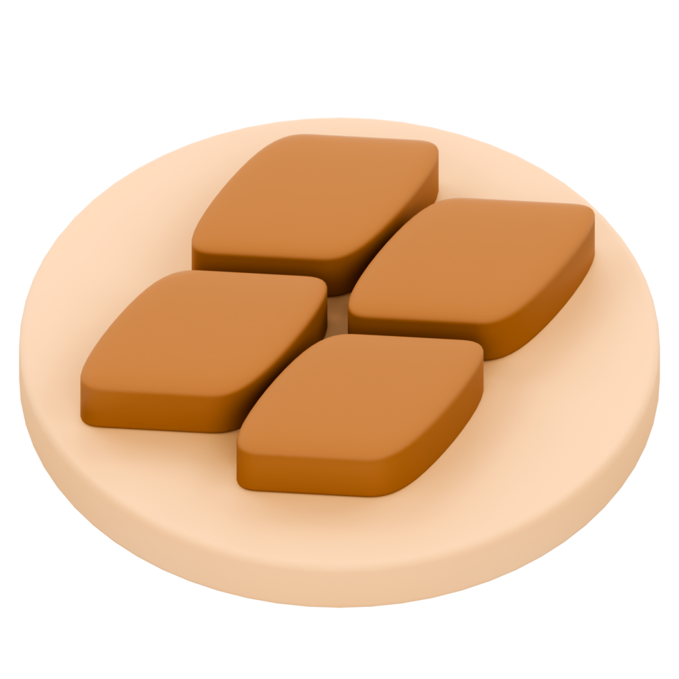 3D illustration of getuk gula merah a typical Indonesian food png