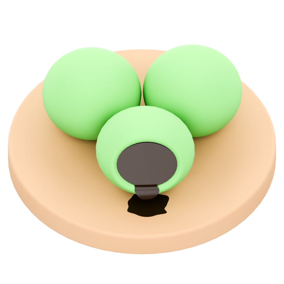 3D illustration of klepon a typical Indonesian food png