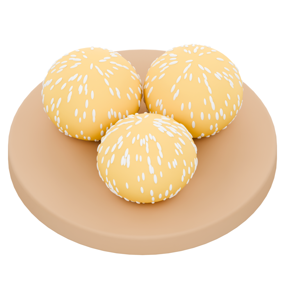 3D illustration of onde onde a typical Indonesian food png