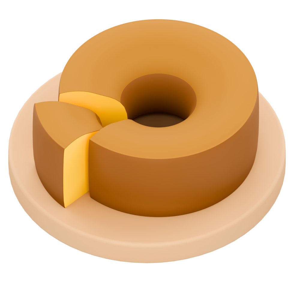 3D illustration of bolu jadul a typical Indonesian food png
